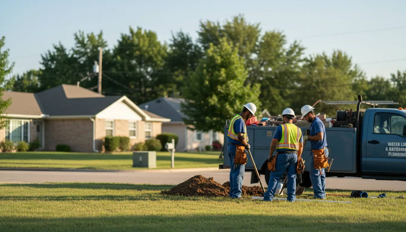 Residential water line and bathroom plumbing service in Salt Flat, TX